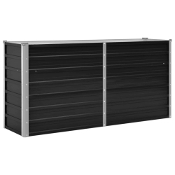 VIDAXL Garden Raised Bed Galvanized Steel, Planter, Weather-Resistant, Anthracite, 63"x15.7"x30.3