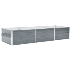 VIDAXL Garden Raised Bed Galvanised Steel 240X80X45 Cm In Grey