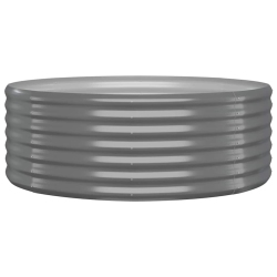 VIDAXL Garden Raised Bed Galvanised Steel 100X100X36 Cm In Grey