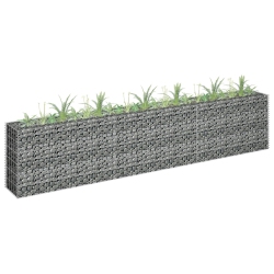 VIDAXL Gabion Raised Bed Galvanized Steel 106.3"x11.8"x23.6