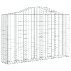 VIDAXL Arched Gabion Basket 200X30X120/140 Cm Galvanised Iron