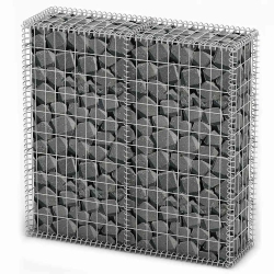 VIDAXL Gabion Basket With Lids, Gabion Wall for Garden, Lawn, Galvanized Steel 39.4X39.4X11.8 Inches
