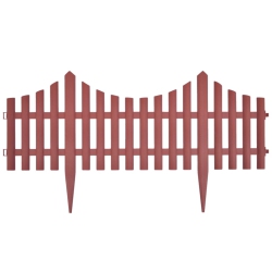 VIDAXL 17 PCs Lawn Dividers 10 M In Brown