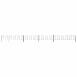 VIDAXL Garden Fence With Hoop Top Steel 1781.5X100 Cm In Black