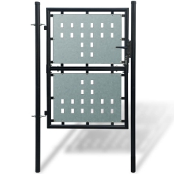 VIDAXL Single Door Fence Gate 100X125 Cm In Black