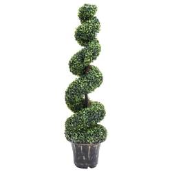 VIDAXL Artificial Boxwood Spiral Plant With Pot 117 Cm In Green