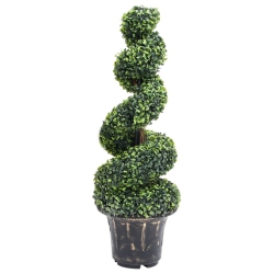 VIDAXL Artificial Boxwood Spiral Plant With Pot 100 Cm In Green