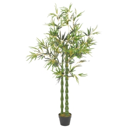 VIDAXL Artificial Plant Bamboo With Pot 63" In Green