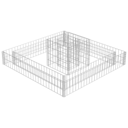 VIDAXL Gabion Basket for Garden, Rectangular Gabion Raised Bed, High Load Capacity Galvanized Steel