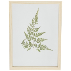 NORTHLIGHT Artificial Fern Leaf Wooden Framed Wall Art - 11.75