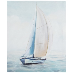 NORTHLIGHT Watercolor Sailboat Canvas Wall Art - 19.5" X 15.75