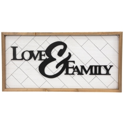 NORTHLIGHT Love And Family Wooden Framed Wall Art - 19.5