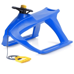 ARCTICTHRILL Snow Sled for Kids - Frostride Sledge - Toboggan \w Pull Rope And Decorative Steering Wheel; Outdoor Plastic Winter Sleigh for Toddlers