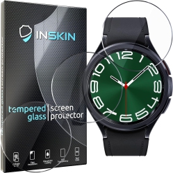 INSKIN Screen Protector for Samsung Galaxy Watch 6 Classic 47MM – 3-Pack, Tempered Glass, Ultra HD, Easy Suction Cup Installation, Plasma Coating