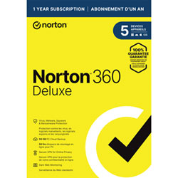 Norton 360 Deluxe (Pc/mac) - 5 Appareils - Stockage Infonuagique De 50 Go - Abonnement De 1 An