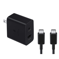 CSMART [Cs] 35W Super Fast Charging Dual Port Wall Charger USB C Adapter + 1M USB-C Cable for Samsung Iphone Ipad Tablet