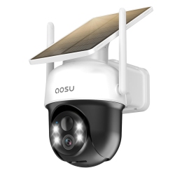 AOSU C9C 4Mp Wireless Outdoor Ptz Battery Camera With Solar Panel, Light And Sound Alarm, Human Auto Tracking And 2-Way Audio
