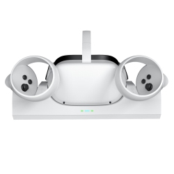 NAVOR Vr Charging Dock for Oculus Meta Quest 2 Station, Magnetically Charge Headset And Controller, Led Indicator, 2 Rechargeable Batteries, USB-C