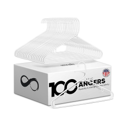 SERENELIFE 100 PCs. Of Standard Plastic Hangers for Clothes - Durable Tubular Hanger Slim Design Idea for Daily Use Space Saving Heavy Duty Coat