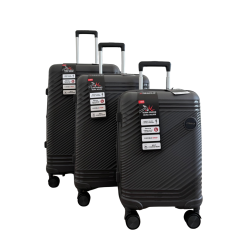 TRAVLR Elite 3-Piece (20"24"28") Expandable Lightweight Luggage Set With Tsa Lock, Aluminum Trolley & Mute Wheels- Dark Grey