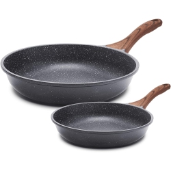 SENSARTE Nonstick Frying Pan Nonstick Skillet Egg Pan Omelet Pan Chef's Pan Set Induction Skillet Stone Cookware Granite Frying Pans Pfoa Free Large