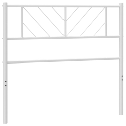 VIDAXL Metal Headboard Full 38.6" High, Powder-Coated Steel Steel Headboard Only In White