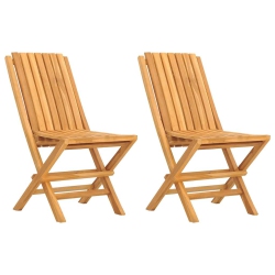 VIDAXL Folding Garden Chairs 2 PCs 47X47X89 Cm Solid Wood Teak