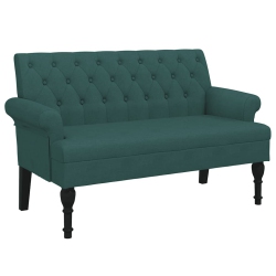 VIDAXL 47” W Small Loveseat, Fabric Chesterfield Sofa, 2 Seater Couch for Living Room, Dark In Green