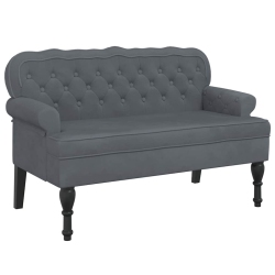 VIDAXL 47” W Small Loveseat, Velvet Chesterfield Sofa, 2 Seater Couch for Living Room, Dark In Gray