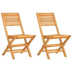VIDAXL Folding Garden Chairs 2 PCs 47X62X90 Cm Solid Wood Teak