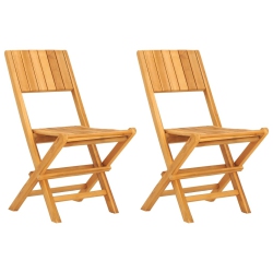 VIDAXL Folding Garden Chairs 2 PCs 47X61X90 Cm Solid Wood Teak