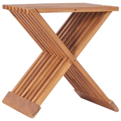 VIDAXL Folding Stool 40X32X45 Cm Solid Teak Wood
