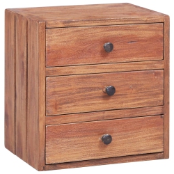 VIDAXL Bedside Cabinet With 3 Drawers 35X25X35 Cm Solid Wood In Mahogany