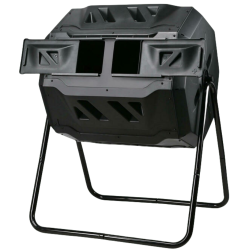 YARDLAB 43 Gallon Tumbling Composter Dual Rotating Batch Compost Bin for Outdoor Garden (160L)