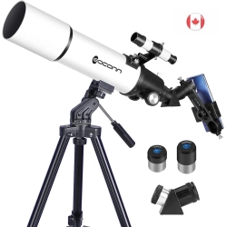 EACONN Astronomy Telescopes for Adults: 80MM Aperture 600MM Refractor Telescope - Ideal for Kids & Beginners - Compact And Portable Travel Telescope