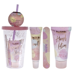 BOND NO. 9 Bubble Boutique Travel Cup - Eco Packaging By Style And Grace for Women - 4 PC 1.01OZ Hand Lotion, 0.27OZ Lip Gloss - Vanilla, Drinking