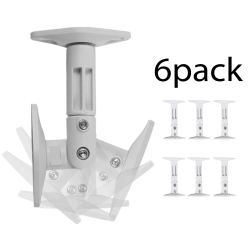 BOOST INDUSTRIES Cwsm Universal Home Theater Speaker Brackets, Tilt, Swivel (White, 3 Pairs)
