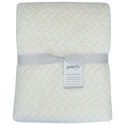 Juddlies Jacquard Flannel Blanket - Off-White