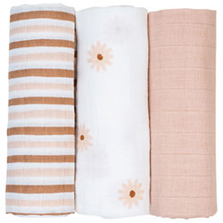 Lulujo Muslin Swaddles - 3 Pack - Rainbow