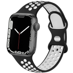 SUPERSHIELD Sport Bands Compatible \w for Apple Watch Band 38MM 40MM 41MM Women Men, Soft Silicone Breathable Replacement Straps Compatible \w For