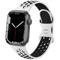 SUPERSHIELD Sport Bands Compatible \w for Apple Watch Band 38MM 40MM 41MM Women Men, Soft Silicone Breathable Replacement Straps Compatible \w For