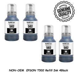 BESTONER 4 Bk Compatible Refill Ink Bottles Replacement for Epson 502 T502 Ecotank Et-2750 Et-3750 Et-4750 Et-2760 Et-3760 Et-4760 Et-2700 Et-3700