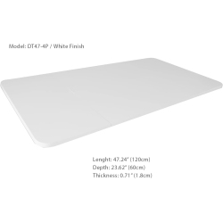 BOOST INDUSTRIES Dt-4P Four Panel Universal Table Top for Standard And Height Adjustable Home And Office Desk Frames (White)