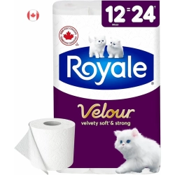 ROYALE Velour Toilet Paper: 12 Equals 24 Rolls | 142 Bath Tissues Per Roll - Soft & Absorbent