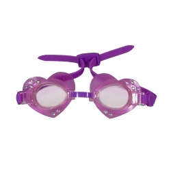 SWIMWAYS 5.75" Two-Tone Heart Shaped Glam Goggles Swimming Pool Accessory for Kids In Pink