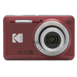 KODAK Pixpro Fz55-Rd 16Mp Digital Camera 5X Optical Zoom 28MM Wide Angle 1080P Full HD Video 2.7" Lcd Vlogging Camera (Red)