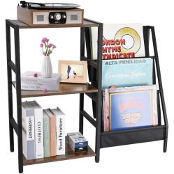 SORTWISE Record Player Stand \w 3-Tier Vinyl Record Storage, Turntable Stand As Vinyl Record Storage Cabinet, Vinyl Holder Display Shelf And