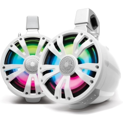 SOUNDEXTREME Ta8 Extremetower Powersports Marine Waterproof Sealed 8-Inch 2-Way – 1 Bluetooth Amplified Speaker + 1 Passive Speaker – In White