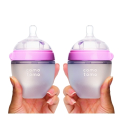 COMOTOMO Baby Bottle Double Pack (5 Ounce) - In Pink