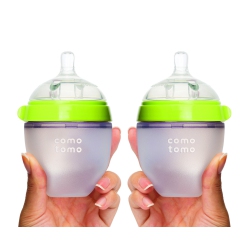 COMOTOMO Baby Bottle Double Pack (5 Ounce)- In Green